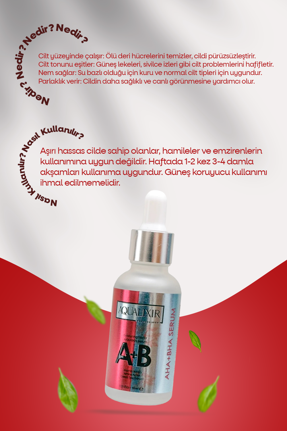 Aha & Bha Canlandırıcı & Ve Nemlendirici Serum 30 ML